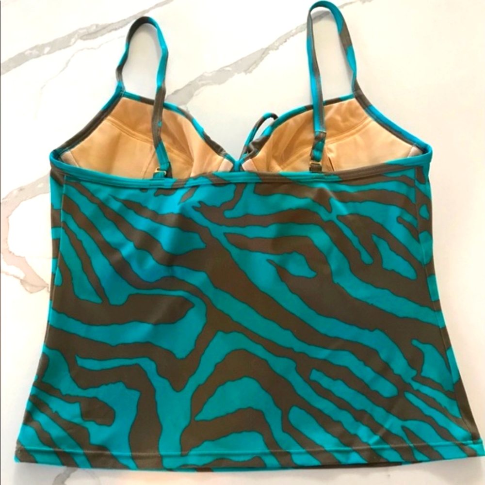 Vintage Victorias Secret Tankini Swim Top 34C Animal print Underwire - Picture 2 of 4